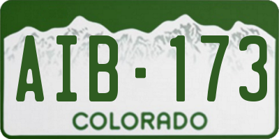 CO license plate AIB173