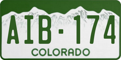 CO license plate AIB174