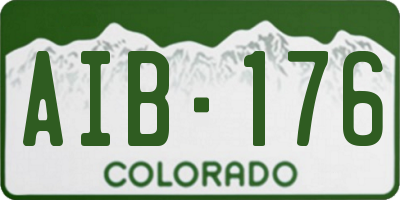 CO license plate AIB176