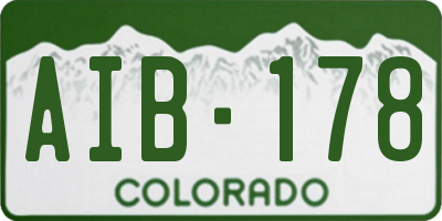 CO license plate AIB178