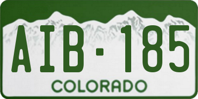 CO license plate AIB185