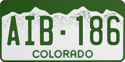 CO license plate AIB186
