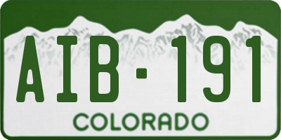 CO license plate AIB191