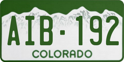 CO license plate AIB192