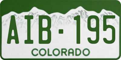 CO license plate AIB195