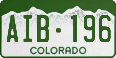 CO license plate AIB196