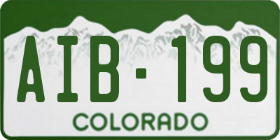 CO license plate AIB199