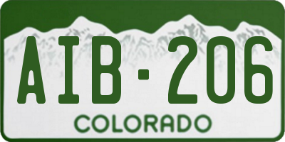 CO license plate AIB206