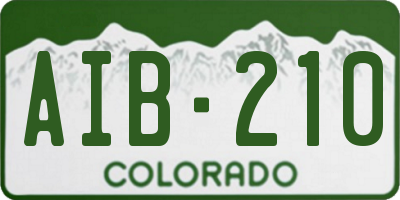 CO license plate AIB210