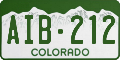CO license plate AIB212