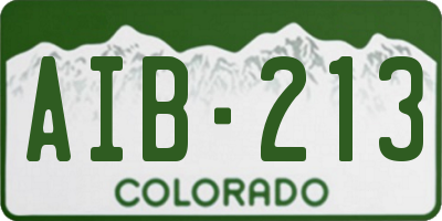 CO license plate AIB213
