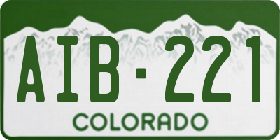CO license plate AIB221