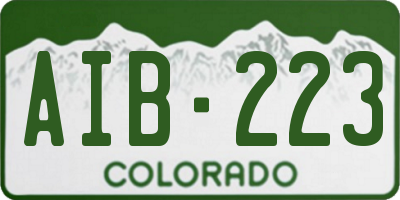 CO license plate AIB223