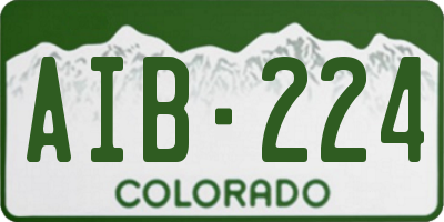 CO license plate AIB224