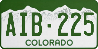 CO license plate AIB225