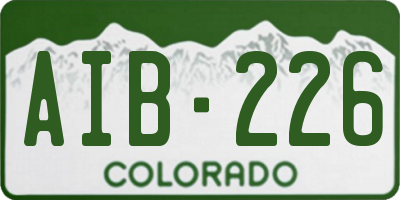 CO license plate AIB226