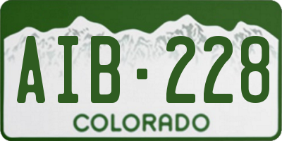 CO license plate AIB228