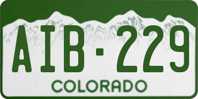 CO license plate AIB229