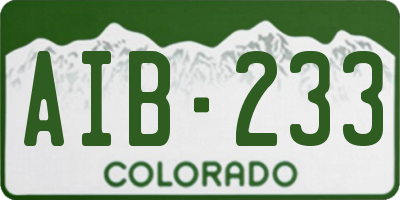 CO license plate AIB233
