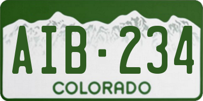 CO license plate AIB234