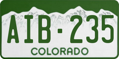 CO license plate AIB235