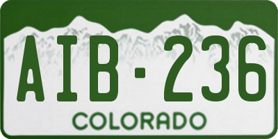 CO license plate AIB236