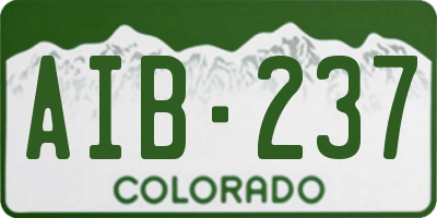CO license plate AIB237