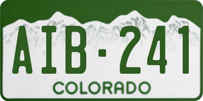 CO license plate AIB241