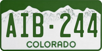 CO license plate AIB244