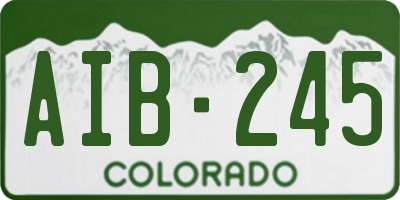CO license plate AIB245