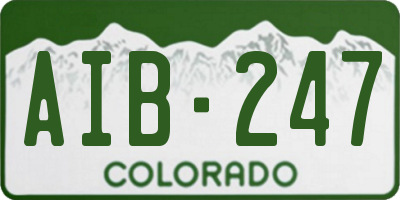 CO license plate AIB247