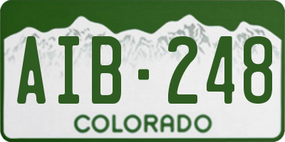 CO license plate AIB248