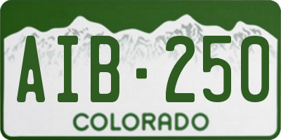 CO license plate AIB250