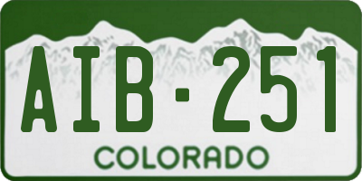 CO license plate AIB251