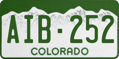 CO license plate AIB252