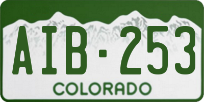 CO license plate AIB253