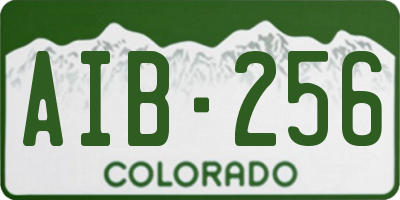 CO license plate AIB256