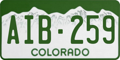 CO license plate AIB259