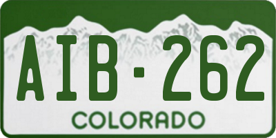 CO license plate AIB262