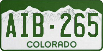 CO license plate AIB265