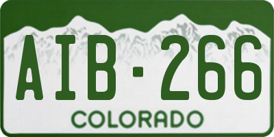 CO license plate AIB266