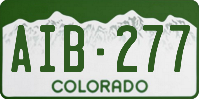 CO license plate AIB277