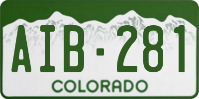 CO license plate AIB281