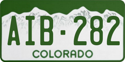 CO license plate AIB282