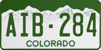 CO license plate AIB284