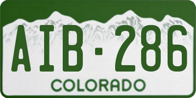 CO license plate AIB286