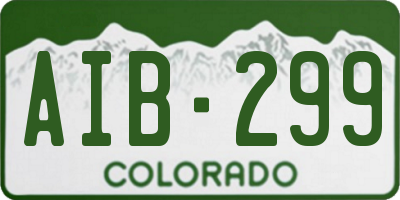 CO license plate AIB299