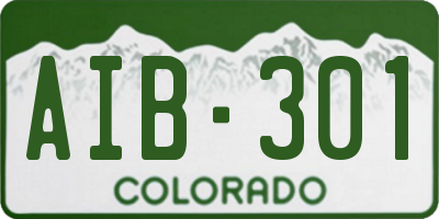 CO license plate AIB301