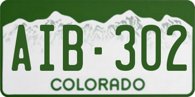 CO license plate AIB302