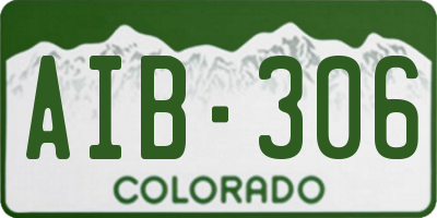 CO license plate AIB306